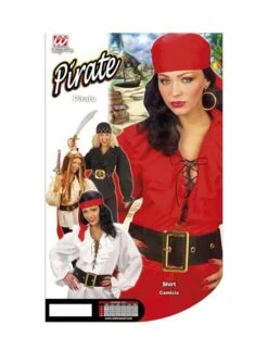 Camisa Roja De Pirata Para Mujer -Tienda De Cosplay camisa roja de pirata para mujer 3