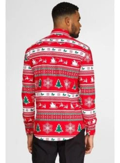 Camisa Navideña Roja "Wonderland" - Opposuits -Tienda De Cosplay camisa wonderland opposuits para hombre 3