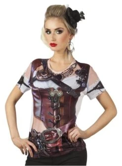Camiseta Fotorealista De Steampunk Para Mujer