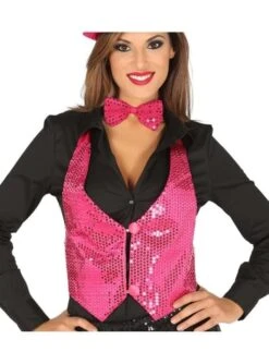 Chaleco De Lentejuelas Fucsia Para Mujer