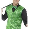 Chaleco De Lentejuelas Verdes Para Hombre -Tienda De Cosplay chaleco de lentejuelas verdes para hombre