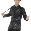 Chaqueta De Lentejuelas Negra Para Hombre -Tienda De Cosplay chaqueta de lentejuelas negra para hombre