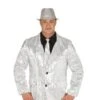 Chaqueta De Lentejuelas Plateada Brillante Para Hombre -Tienda De Cosplay chaqueta de lentejuelas plateada brillante para hombre