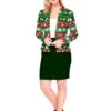 Chaqueta Navideña Verde Para Mujer - Opposuits -Tienda De Cosplay chaqueta navidena verde opposuits para mujer