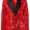 Chaqueta Roja De Lentejuelas Para Hombre Talla Grande -Tienda De Cosplay chaqueta roja de lentejuelas para hombre talla grande