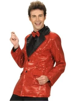 Chaqueta Roja De Lentejuelas Para Hombre Talla Grande -Tienda De Cosplay chaqueta roja de lentejuelas para hombre talla grande 2