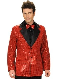 Chaqueta Roja De Lentejuelas Para Hombre Talla Grande -Tienda De Cosplay chaqueta roja de lentejuelas para hombre talla grande 3