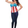 Corsé Capitán América Con Lentejuelas Marvel Para Mujer -Tienda De Cosplay corse capitan america con lentejuelas marvel para mujer