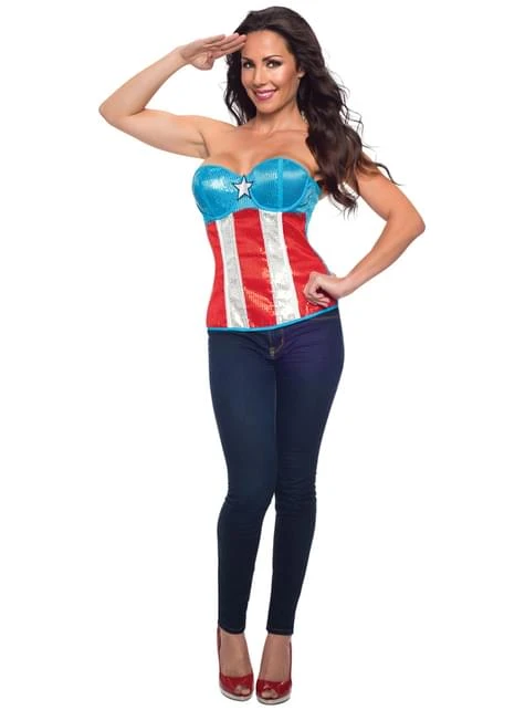 Corsé Capitán América Con Lentejuelas Marvel Para Mujer 3 Corsé Capitán América Con Lentejuelas Marvel Para Mujer