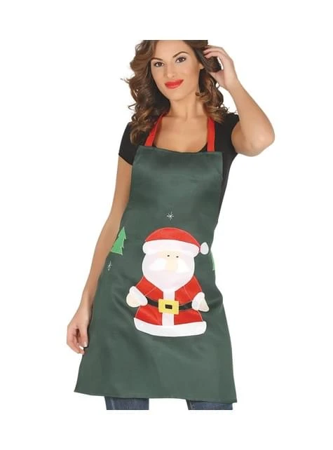 Delantal Verde Papá Noel 3 Delantal Verde Papá Noel