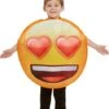 Disfraz De Emoji Sonriente Con Ojos De Corazón Infantil -Tienda De Cosplay disfraz de emoji sonriente con ojos de corazon infantil