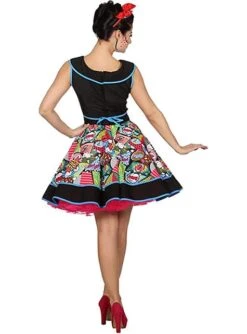 Vestido Pop Art Pin Up Para Mujer -Tienda De Cosplay disfraz de pop art elegante para mujer 2