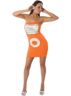 Disfraz De Reproductor De Música Naranja Para Mujer