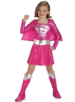 Disfraz De Supergirl Rosa Niña