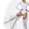 Medias Blancas Con Lazos Rosas -Tienda De Cosplay medias blancas con lazos rosas