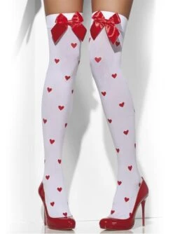 Medias De Corazones Con Lazos Rojos -Tienda De Cosplay medias de corazones con lazos rojos 1