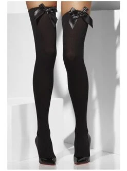 Medias Negras Con Lazo -Tienda De Cosplay medias negras con lazo 2
