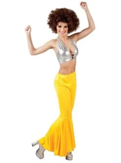 Pantalones De Campana Amarillos Para Mujer -Tienda De Cosplay pantalones de campana amarillos para mujer 2