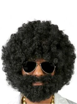 Peluca Afro Con Barba