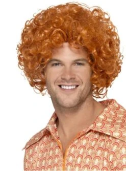 Peluca Afro Pelirrojo Para Hombre
