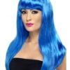 Peluca Azul Con Flequillo -Tienda De Cosplay peluca azul con flequillo