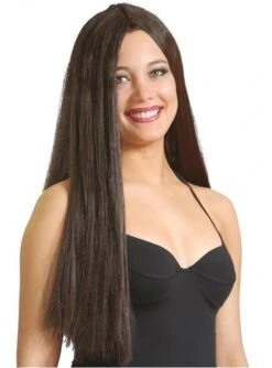 Peluca Básica De Melena Larga Castaña