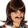 Peluca Castaña Con Bigote Para Hombre -Tienda De Cosplay peluca castana con bigote para hombre