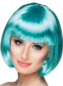 Peluca Corta Azul Para Mujer