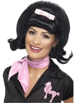 Peluca Años 50 Negra Para Mujer
