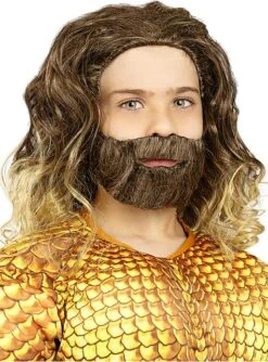 Peluca De Aquaman Con Barba Para Niño