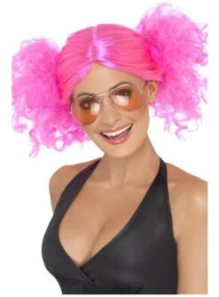 Peluca De Coletas Rosa