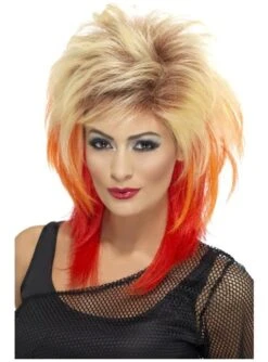 Peluca Años 80 Rock Para Mujer