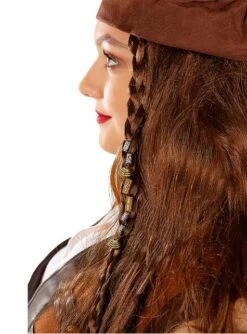 Peluca De Pirata Marrón Para Mujer -Tienda De Cosplay peluca de pirata marron para mujer 1 3