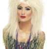 Peluca Años 80 Encrespada Rubia Para Mujer -Tienda De Cosplay peluca encrespada de los 80
