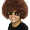 Peluca Funky Afro Marrón -Tienda De Cosplay peluca funky afro marron