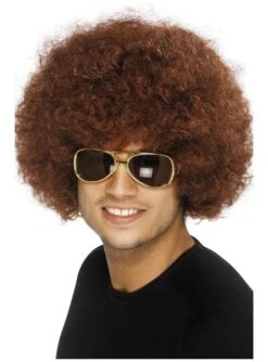 Peluca Funky Afro Marrón