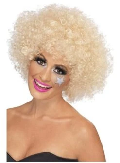 Peluca Funky Afro Rubia