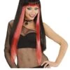 Peluca Glam Con Mechas Rojas -Tienda De Cosplay peluca glam con mechas rojas