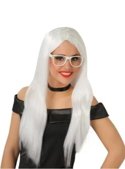 Peluca Lisa De Melena Blanca