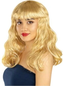 Peluca Rubia Con Flequillo