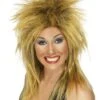 Peluca Años 80 Rockera Para Mujer -Tienda De Cosplay peluca rubia y negra mullet