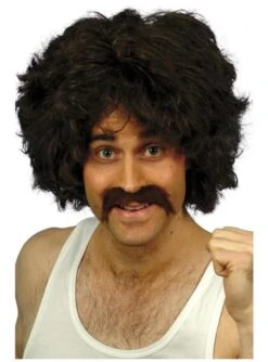 Set De Peluca Y Bigote Retro Para Hombre