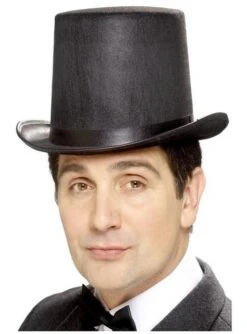 Sombrero De Copa Negro Alto